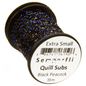 Image of Semperfli Peacock Quill Subs XS Black Peacock