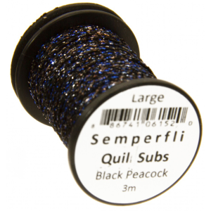Image of Semperfli Peacock Quill Subs Large Black Peacock