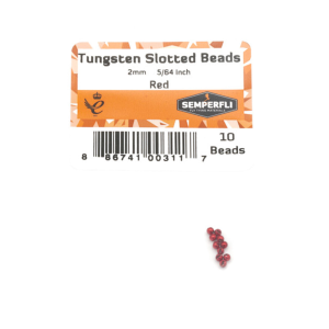 Semperfli Tungsten Slotted Beads 2 mm (5/64 in Red