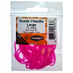 Image of Semperfli Fluoro Suede Chenille 2mm Large Pink