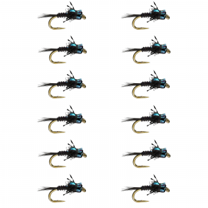 Image of RIO Hogan Military 16 Mayfly Nymph Black 12 Pack