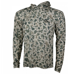 Image of RepYourWater Retro Camo Merino Wool Blend Sun Hoody Medium