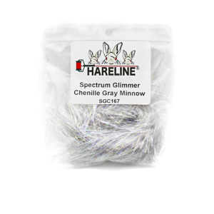 Image of Hareline Spectrum Glimmer Chenille Gray Minnow 16