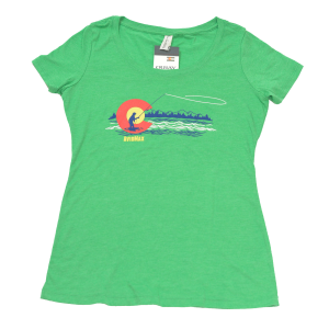 AvidMax Women's Colorado Trout Angler Scoop Neck Tee Large Envy