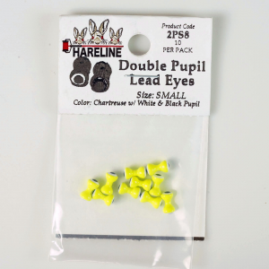 Image of Hareline Double Pupil Lead Eyes #8 Small Chartr W White and Black