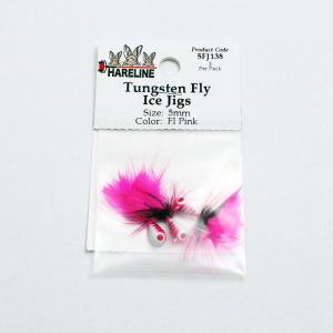 Image of Hareline Tungsten Fly Ice Jigs 127 Fl Chartreuse 0.12 in (3 mm
