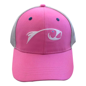 Image of Rising Kids Trucker Cap Adjustable Strap Soft Fish Logo Pink