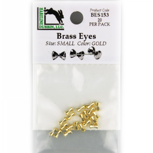 Image of Hareline Brass Dumbbell Eyes Small Gold