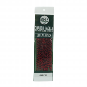 Image of Metz Deceiver/Streamer Hackle Pack Grizzly/Red