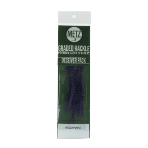 Image of Metz Deceiver/Streamer Hackle Pack Grizzly/Purple