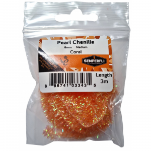 Image of Semperfli Pearl Chenille 8mm Medium Coral