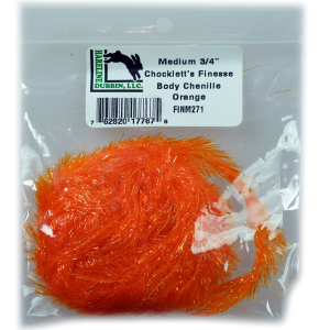 Image of Hareline Chocklett's Finesse Body Chenille Orange Medium .75 inch