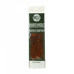 Image of Metz Tarpon/Crab Hackle Pack Grizzly/Orange