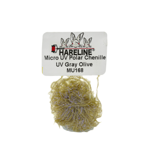 Image of Hareline UV Polar Chenille #168 UV Gray Olive Micro