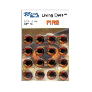 Fish Skull Living Eyes 8.5 mm Fire (Orange Red)