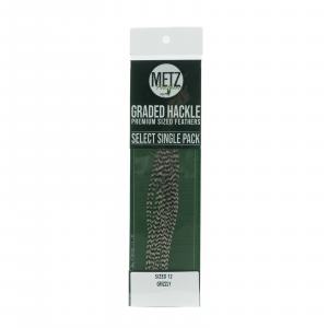 Image of Metz Select Hackle Single Pack 12 Grizzly