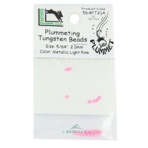 Image of Hareline Plummeting Tungsten Beads 5/64 in Metallic Light Pink