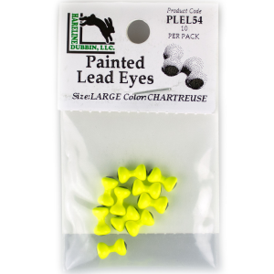 Image of Hareline Painted Lead Dumbbell Eyes Large Chartreuse