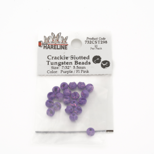 Image of Hareline Crackle Slotted Tungsten Beads #298 7/64'' (2.78mm) Purple / Fl Pink