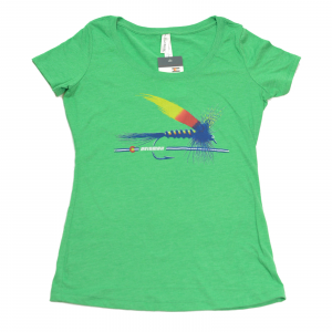 Image of AvidMax Women's CO Painted Trout Fly Scoop Neck Tee Medium Envy
