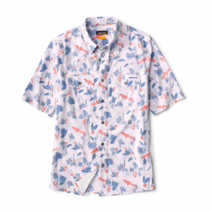 Image of Orvis Men's River Guide 2.0 Short Sleeve Western Print Shirt Small River Delta