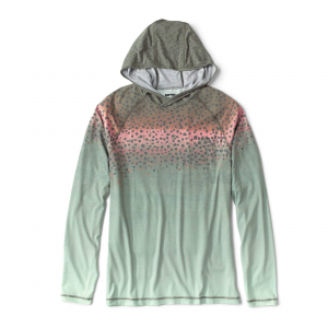 Image of Orvis Men's Dricast Printed Hoodie Small Rainbow Trout