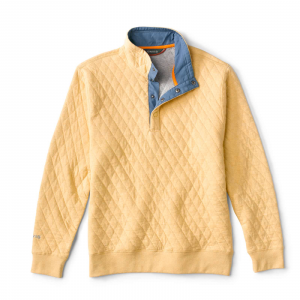 Image of Orvis Men's Quilted Snap Sweatshirt Small Wheat