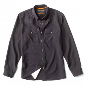 Image of Orvis Men's Tech Chambray Western Shirt Medium Black