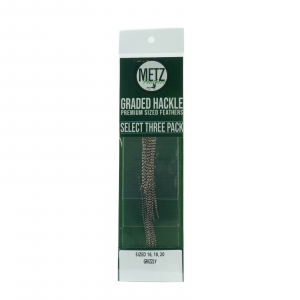 Image of Metz Select Hackle 16 18 20 Grizzly