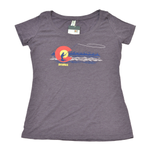 AvidMax Women's Colorado Trout Angler Scoop Neck Tee MD Vintage Purple
