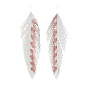 Image of MFC Galloup's Shark Fin Fish Feathers White Red