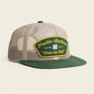 Image of Howler Brothers Unstructured Snapback Hats Feedstore : Tan / Green