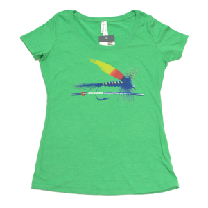 Image of AvidMax Women's CO Painted Trout Fly Scoop Neck Tee Small Envy