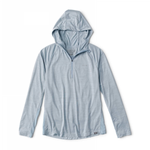 Image of Orvis Men's Pro Sun Hoodie Medium Blue Fog/Titanium