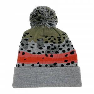 Image of RepYourWater Rainbow Trout Skin 2.0 Pom Pom Merino Blend Knit Hat