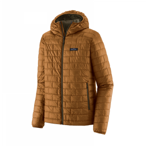 Image of Patagonia Men's Nano Puff Fitz Roy Trout Hoody Shelter Brown XXL