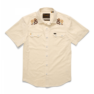 Image of Howler Brothers Crosscut Deluxe Snapshirt Flower Power : Off White Dobby Medium
