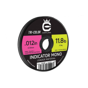 Cortland Cortland Indicator Mono Leader Material Tri Color (Black Chartreuse Pink) .006 in 5.5 LB