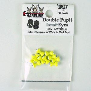 Image of Hareline Double Pupil Lead Eyes #8 Medium Chartr W White and Black