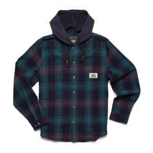 Howler Brothers Salvo Hooded Blanket Flannel XL  Mesa Plaid - Midnight
