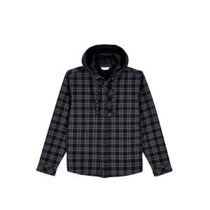 Image of Simms Men's Coldweather Hooded Shacket XXL Wakemup Plaid Black