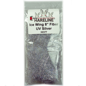 Hareline 8 inch Ice Wing Fiber UV Silver