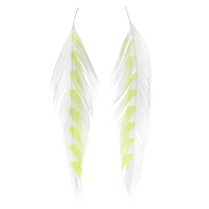 Image of MFC Galloup's Shark Fin Fish Feathers White Chartreuse