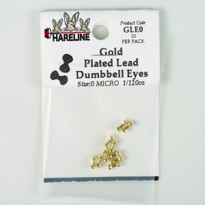 Image of Hareline Lead Dumbbell Eyes 0 Micro Gold Plated