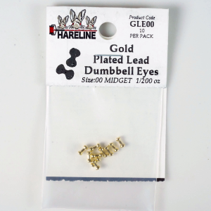 Image of Hareline Lead Dumbbell Eyes 00 Midget Gold Plated