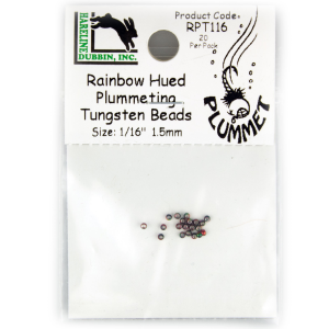 Image of Hareline Rainbow Hued Plummeting Tungsten Beads 1/16 (1.5mm)