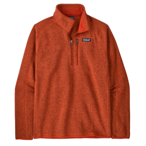 Image of Patagonia Men's Better Sweater 1/4 Zip Pullover Coal Orange XL