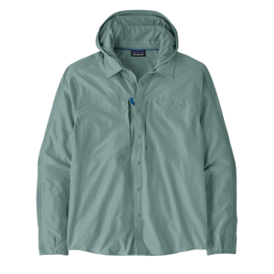 Image of Patagonia Men's River Rambler Hybrid Sun Hoody Blue Sage Large