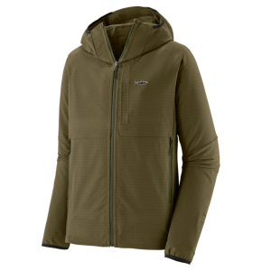 Image of Patagonia Men's R1 TechFace Fitz Roy Trout Hoody Basin Green Medium
