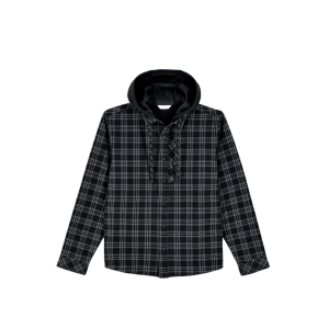 Simms Men's Coldweather Hooded Shacket Large Wakemup Plaid Black